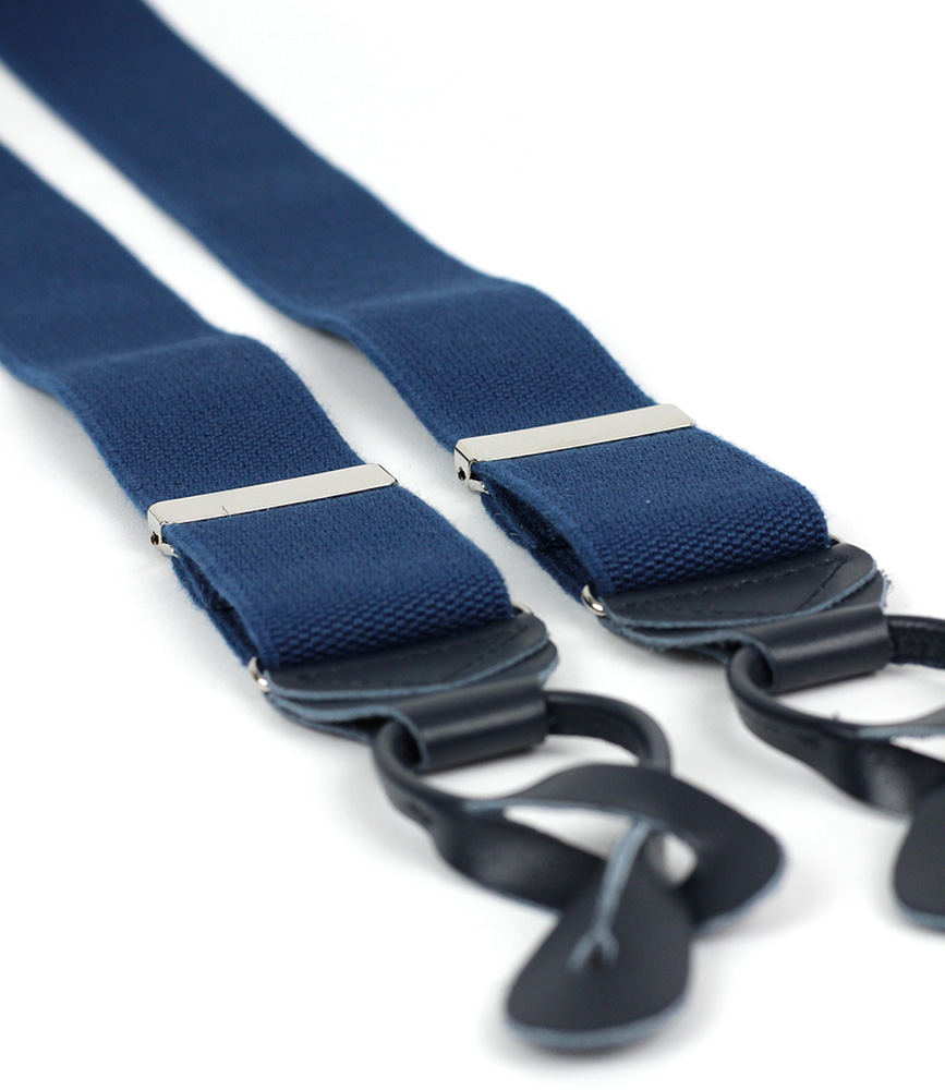 Tommy Interchangeable Button Clip Braces - Blue - Garrison Tailors