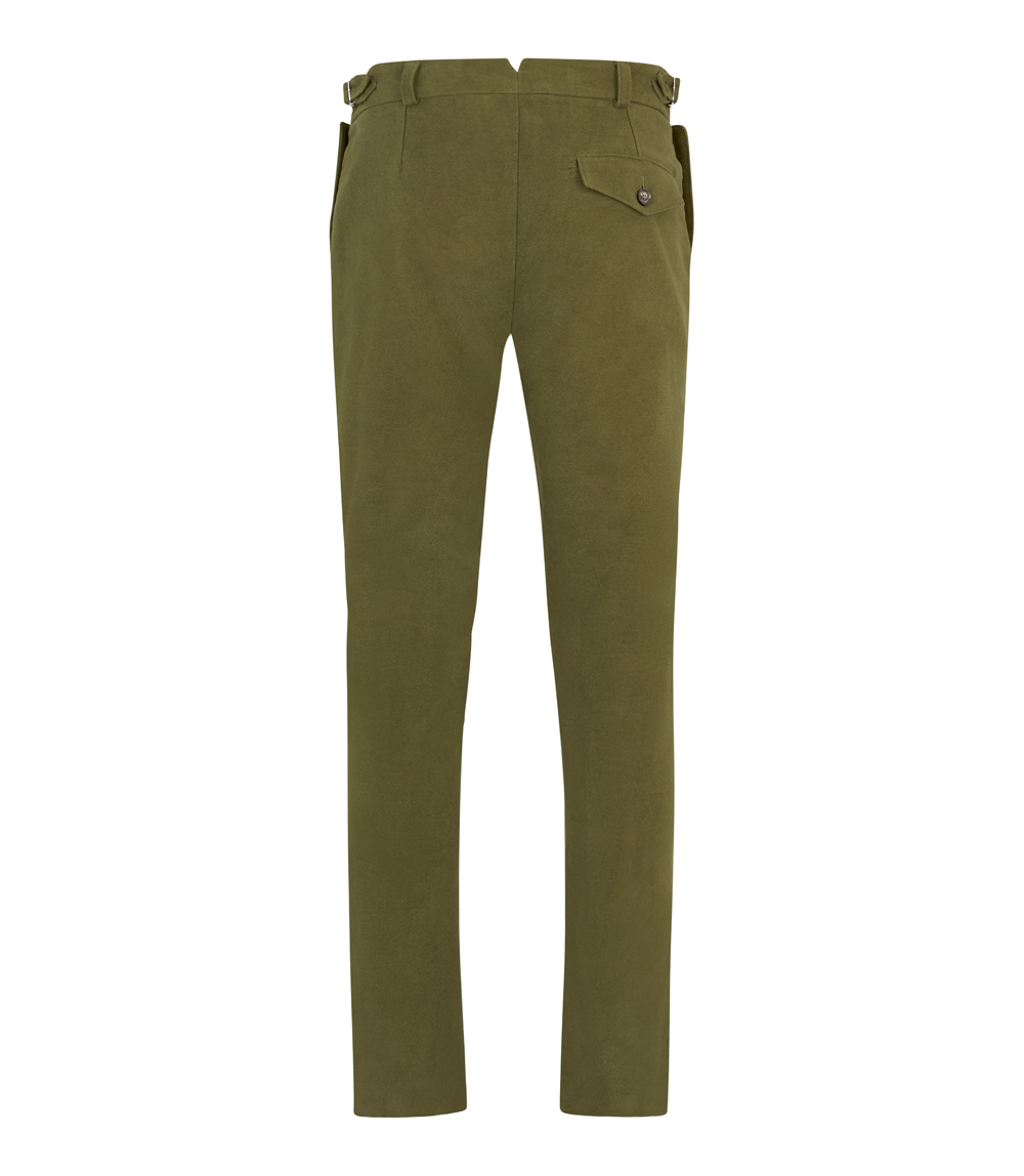 Olive Green Moleskin Thermal Trousers (30) at  Men's Clothing store